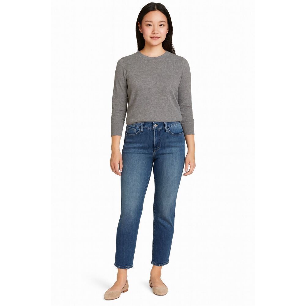NYDJ Slim Straight Ankle Jeans Medium Wash Size 6 Petite